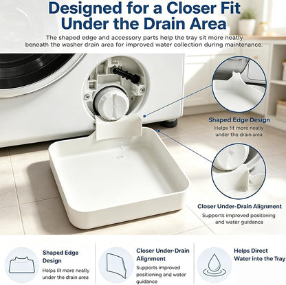 2027 New Washer Drain Pan, Washing Machine Drain Pan, Leak-Proof Drip Tray, Easy to Install, Suitable for Basements, Apartments, Mobile Homes, Garages and Rental Properties