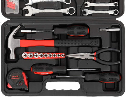 148 Pieces Tool Set,House Repairing Hand Tool Kits,Portable Complete Basic Repair General Hand Tool Sets for Men Women,Home Basic Repair Tool Kit,with Storage Case,for DIY Home Maintenance (Red)
