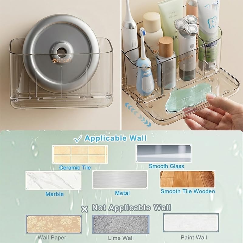 Toothbrush Holder for Bathroom Wall Mounted, 5 Slots Acrylic Toothbrush and Toothpaste Organizer Removable Dividers, Large Capacity Electric Toothbrush Holder for Family Bathroom Accessories, Clear