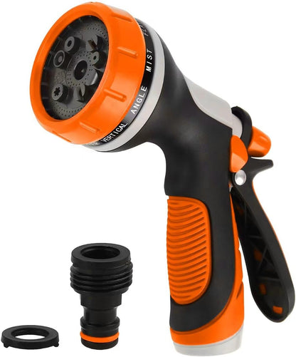Garden Hose Nozzle with Adjustable 10 Watering Patterns, Water Hose Nozzle Sprayer with Slip Resistant,High Pressure Garden Hose Spray Nozzle for Plants & Lawns Watering,Car Washing and Pet Showering