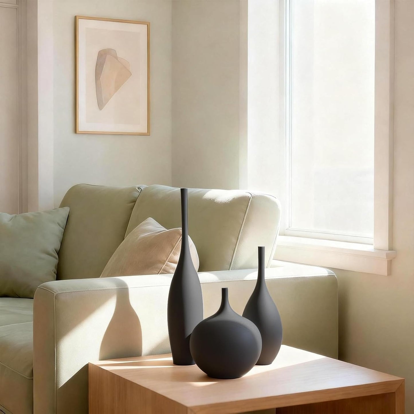 Relexome White Ceramic Vase Modern Boho Wabi-Sabi Flower Vase Set of 3 Decorative Aesthetic Vases for Centerpieces Pampas Matte Minimalist Vases for Living Room Table Shelf Home Decor Gift