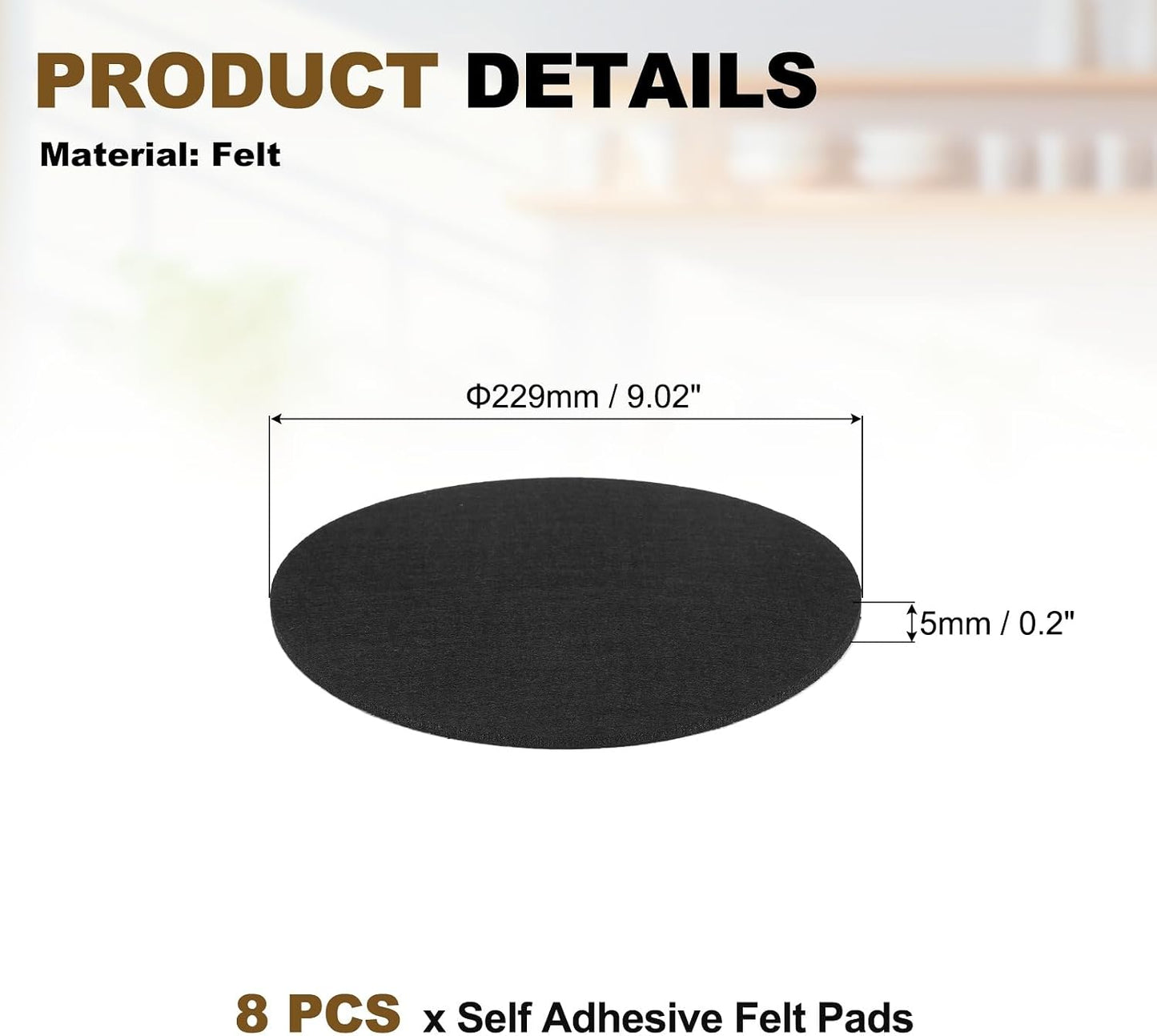 uxcell 32Pcs Non Slip Furniture Pads, 3" Round Self Adhesive Felt Bumpers Noise Reducing Furniture Feet Floor Protector for Chairs Tables Furniture Legs (White 0.2" Thick) - Colors A
