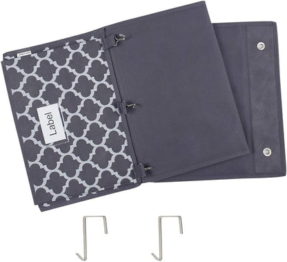 homyfort Over the Door File Organizer, Wall Hanging File Folders with 5 Large Pocket for Mails, Magazines, Back to School Supplies,Office Chart Storage, Paper Organization (Grey)