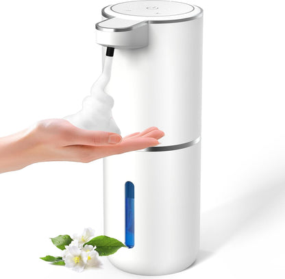 Automatic Soap Dispenser Touchless, USB Rechargeable Automatic Foaming Soap Dispenser, 12.8oz/380mL, 4 Level Adjustable, 1500mAh Smart Wall Mounted for Bathroom Kitchen Dish/Hand Soap