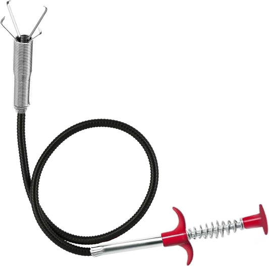 Drain Snake，116" Flexible Grabber Claw Tool Reacher Drain Snake Hair Drain Clog Remover for Toilet Sewer Shower Kitchen Bathroom Tub Clogged Drains Opener Cleaning Tool