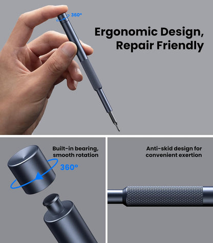 AXTH 25-in-1 Small Precision Screwdriver Set, Professional Magnetic Mini Repair Tool Kit for Phone, Computer, Watch, Laptop, Macbook, Ring Doorbell, Eyeglass, Electronic, [Bearing Steel] Screw Driver
