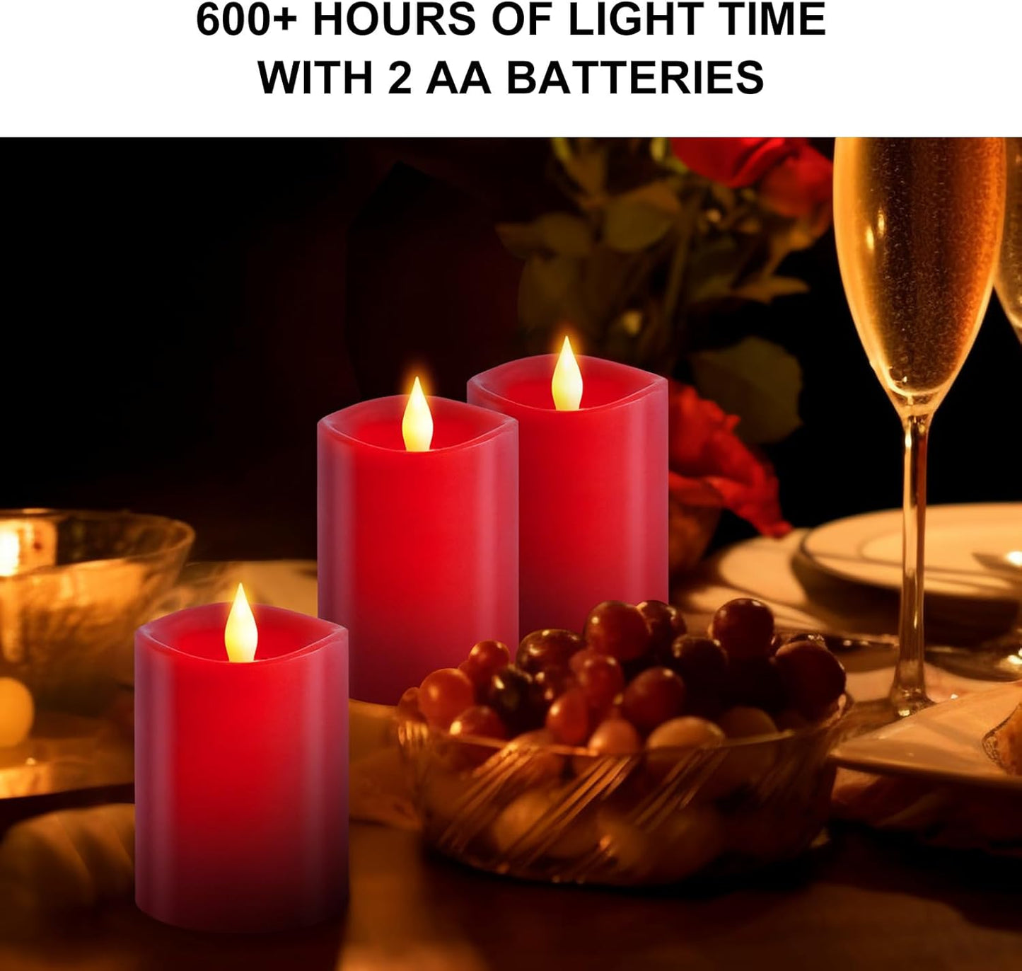 3x4 Flickering Flameless Candles Set of 3,Real Wax Pillar LED Candles,with Timer,4 inch Flameless Candles with Remote,for Party Wedding Holiday Home Decor,Ivory