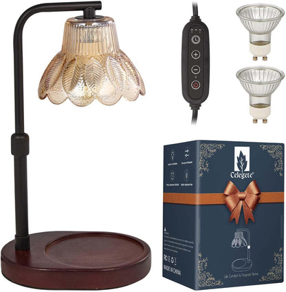 Candle Warmer Lamp,with Timer & Dimmer(3Bulbs),Candle Lamp Warmer Height Adjustable,Gifts for New Home,House Warming Gift,Birthday Gifts for Women/Daughter/Mom/Friend-Black