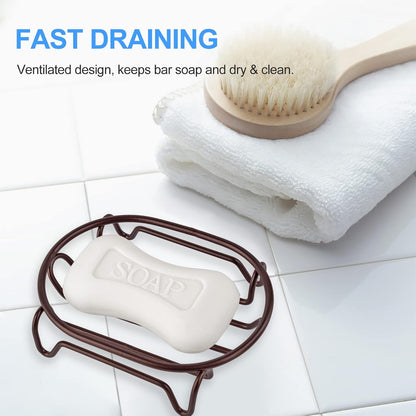 Soap Dish, Stainless Steel Bar Soap Holder for Shower, Self Draining Stand Soap Saver for Bathroom, Kicthen Sink and Countertop, Chrome 1-Pack
