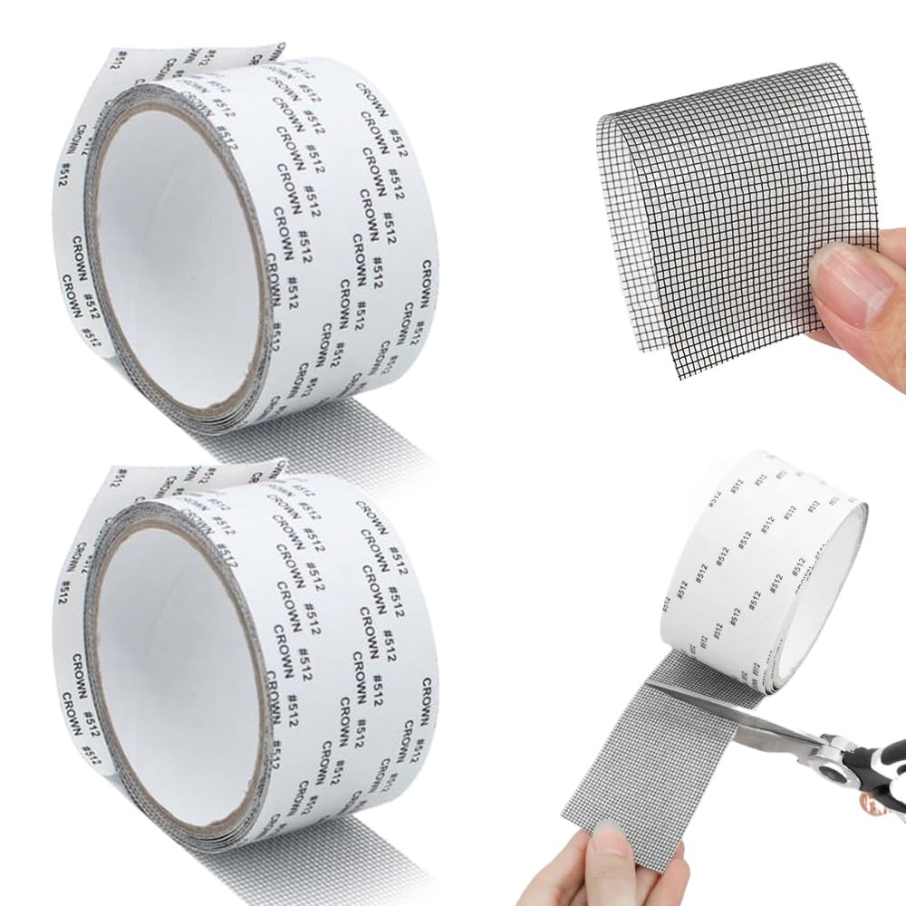 Screen Repair Tape,2in X 6.56 FT Window Screen Door Repair Kit,Screen Tape Mesh Repair,Strong Adhesive Fiberglass Mesh Patch Tape (Gray-1PC)