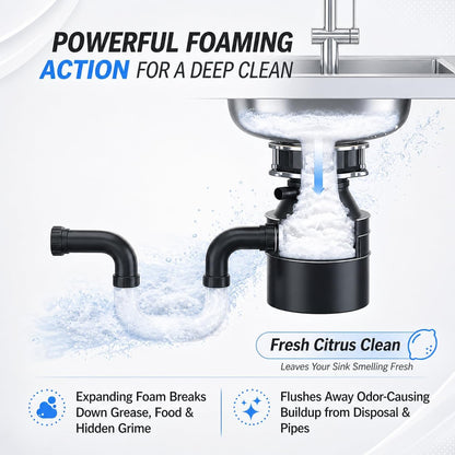 Garbage Disposal Cleaner Deodorizer Tablets – Heavy Duty XL Foaming Tablet for Kitchen Sink Drains and Disposals – Natural Sink and Disposal Cleaning Tablet – 12 XL Tablets, One Year Supply