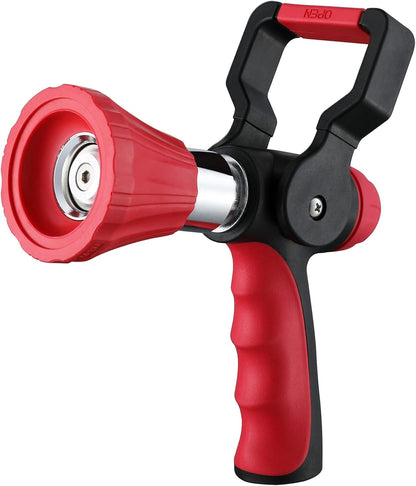 FANHAO Heavy Duty Fireman's Hose Nozzle, Metal Water Nozzle with 8 Spray Patterns, High Pressure Garden Hose Sprayer with Lever Control and Non-Slip Grip to Water Plants & Lawns, Wash Cars & Clean