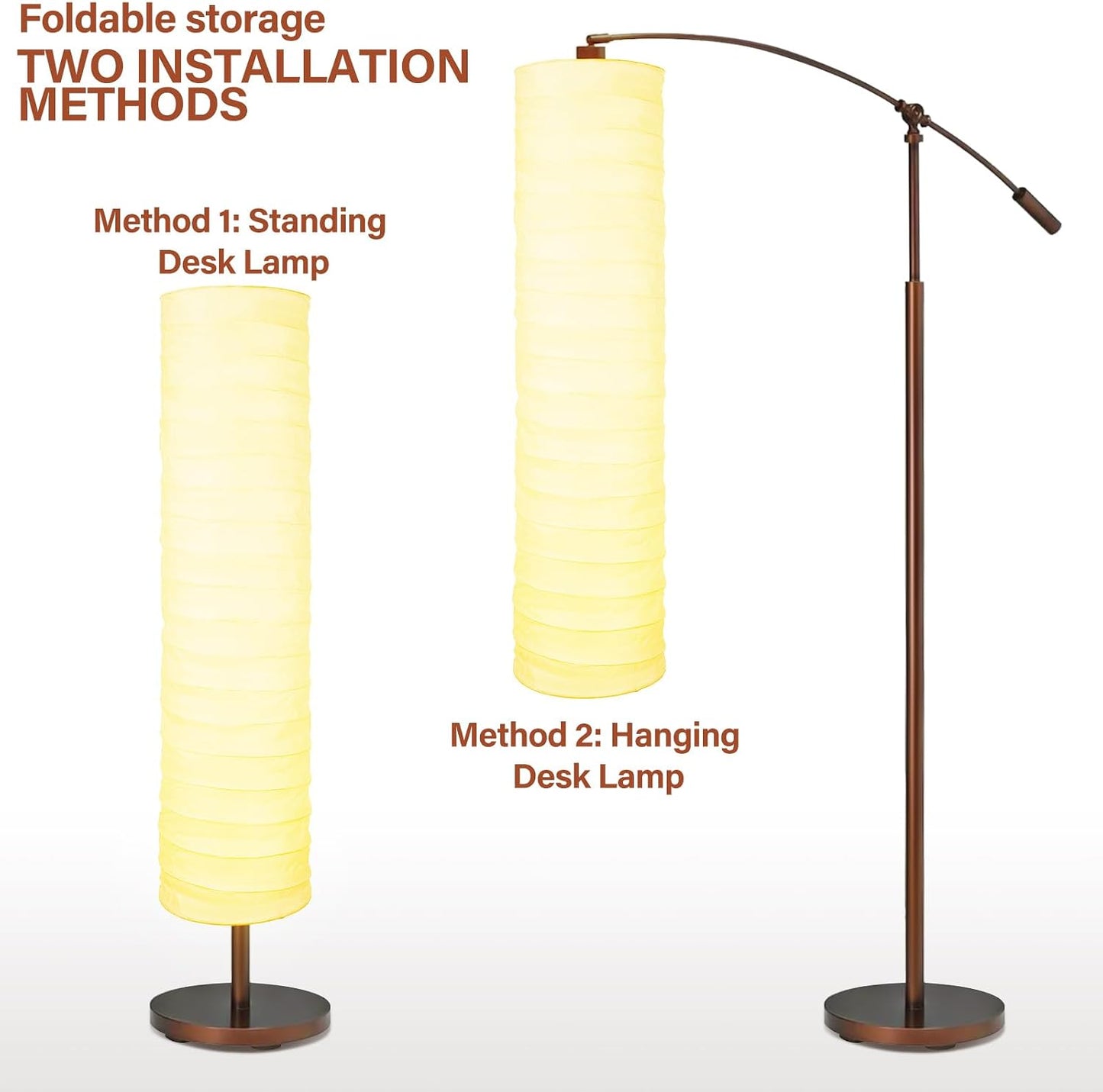 Paper Lamp Shade, Floor Lamp Shade, Rice Paper Lampshade, 37.4 X 8.66 in Floor Light Cover Replacement for Living Room Home Hotel Bedside Desk