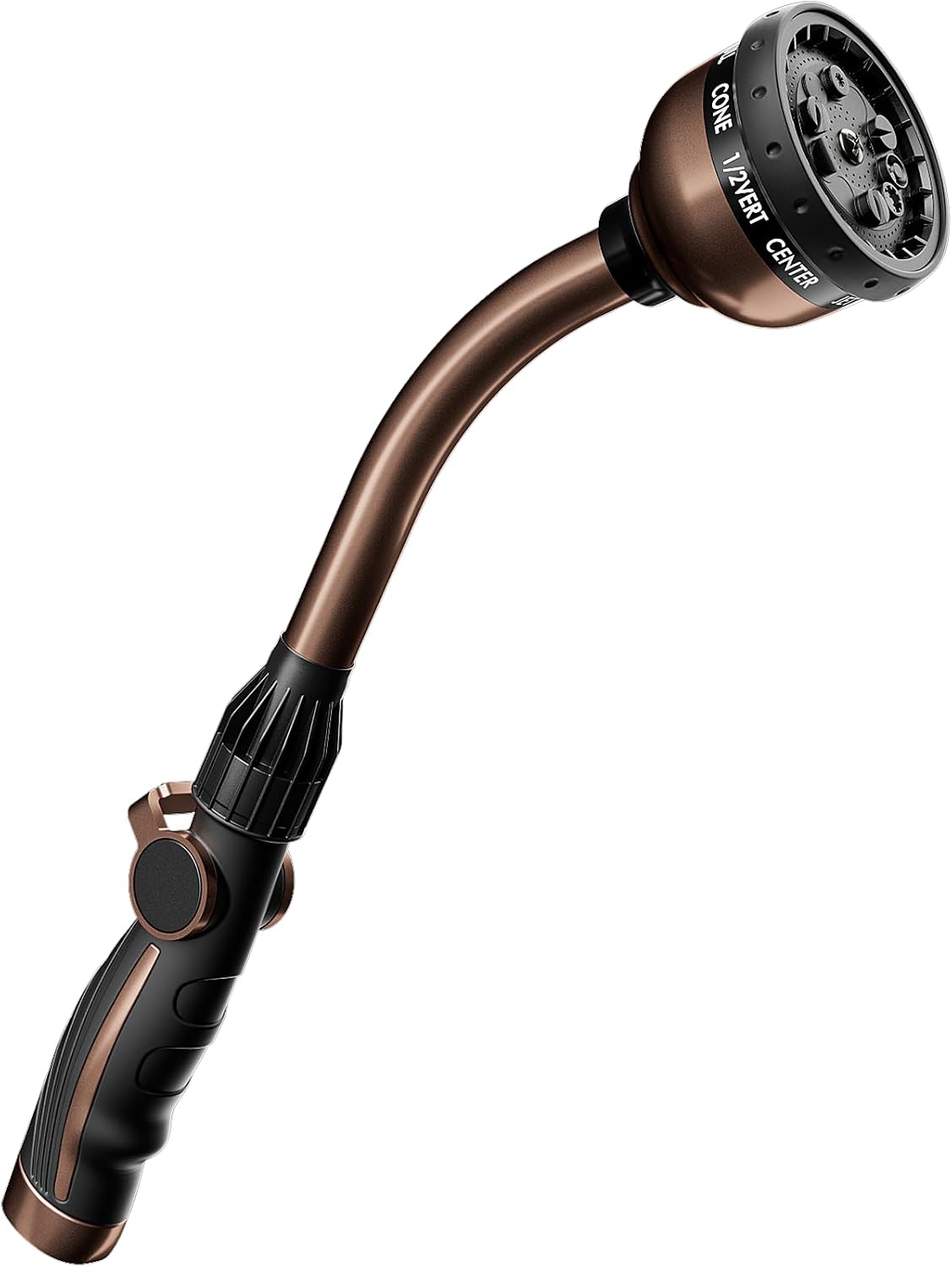 RESTMO Watering Wand Heavy Duty, Metal Garden Hose Wand with 10 Spray Patterns, 15-Inch Long Hose Nozzle Sprayer with Thumb Flow Control, Ideal to Water Hanging Baskets and Shrubs
