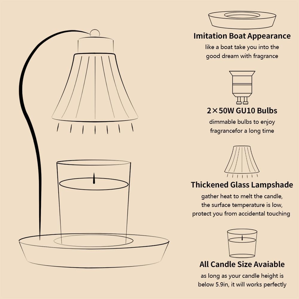 mocosa Candle Warmer Lamp with Adjustable Height Dimmable for New Home Decor Electric Candle Warmer for Jar Candles Birthday Gifts for Women Mom(Hummingbird)