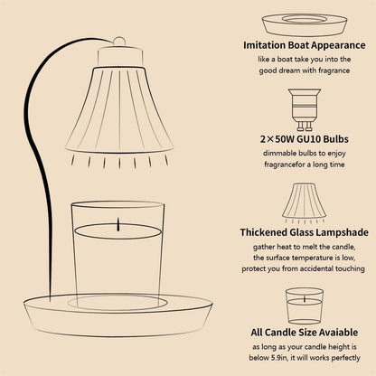 mocosa Candle Warmer Lamp with Adjustable Height Dimmable for New Home Decor Electric Candle Warmer for Jar Candles Birthday Gifts for Women Mom(Hummingbird)