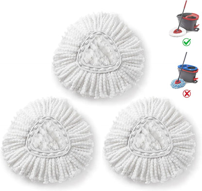 BonusLife 2-Pack Mop Head for O-Ceda EasyWrin Spin Mop Refill 1-Tank System Only Easy Cleaning Microfiber Replacement
