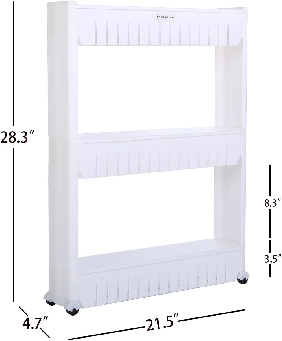 Laundry Room Organizer, Mobile Shelving Unit Organizer with 5 Large Storage Baskets, Gap Storage Slim Slide Out Pantry Storage Rack for Narrow Spaces