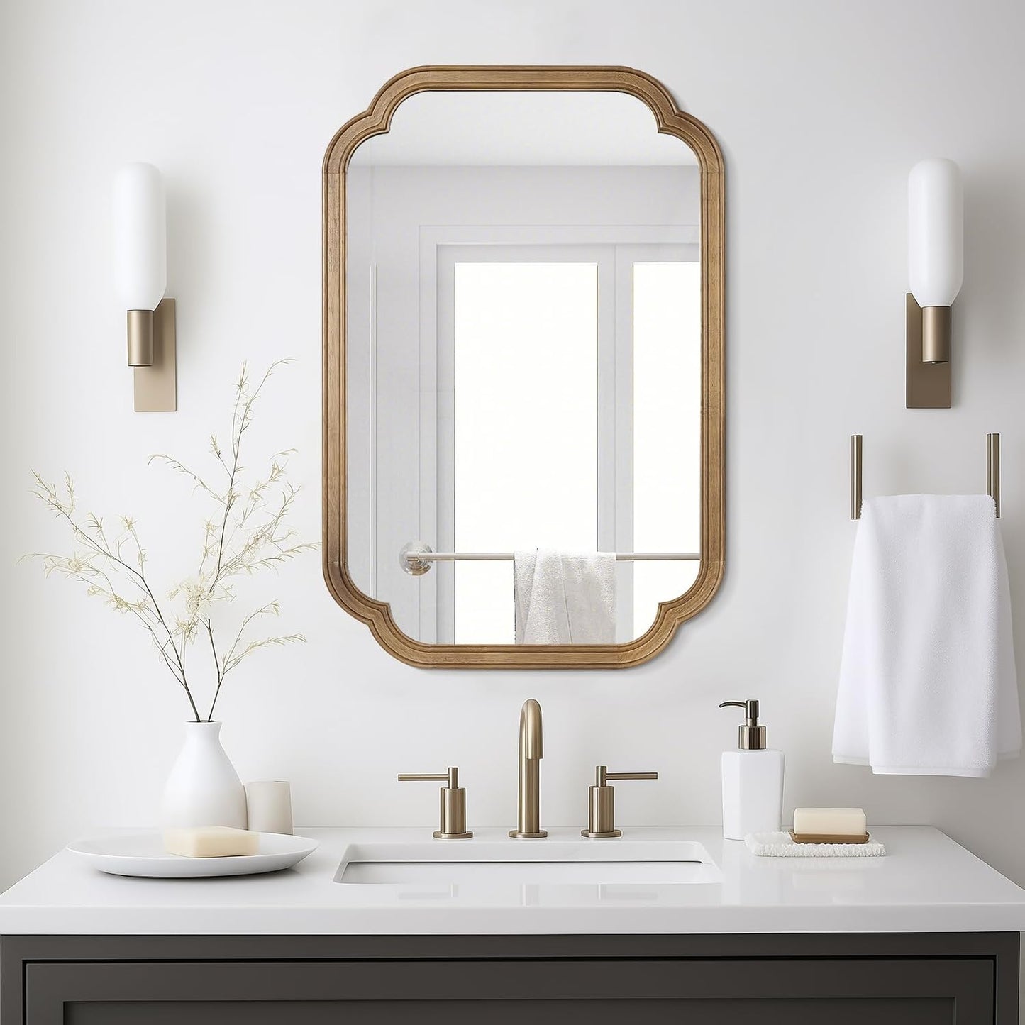 WallBeyond Full Length Mirror Wall Mounted 65"x22", Rustic Wooden Frame Floor Mirror, Large Full Body Mirror for Bedroom, Leaning or Hanging Against Wall, Natural