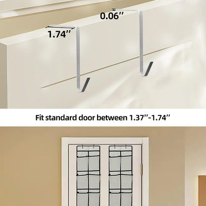 PVWSG Over The Door Shoe Organizer, 14 Large Mesh Pockets Hanging Shoe Rack for Closet Organizers and Storage, White, 2-pack (white)