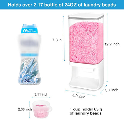 Conworld Laundry Detergent Dispenser, Wall Mounted Laundry Beads Dispenser for Scent Booster Beads, Stain Remover Powder, Bath Salts, Rice, Beans Grain and Dry Food, Laundry Scent Booster Container