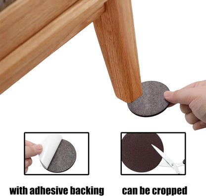 Furnigear 1.5x1.5 Inch Square Felt Furniture Pads, 18Pcs Self-Adhesive Floor Protectors for Chair Legs, Hardwood Floors - Cuttable, Anti-Scratch, Brown