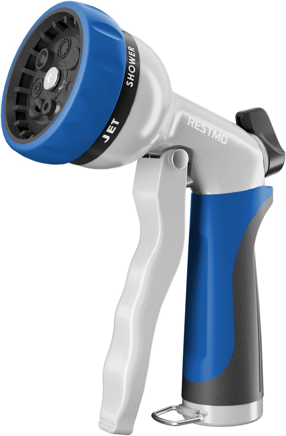 RESTMO Garden Hose Nozzle, Heavy Duty Metal Water Hose Nozzle with 7 Adjustable Spray Patterns, High Pressure Hand Sprayer with Flow Control for Watering Plants & Lawns, Washing Cars & Pets