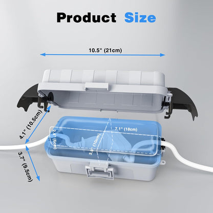 FLEMOON IP55 Outdoor Electrical Box Waterproof with Detachable Awning Covers, 7.1 * 3.9 * 2.4 inch Weatherproof Extension Cord Cover, Easy Installation for Outdoor Plug, Outlet, String Lights, Black