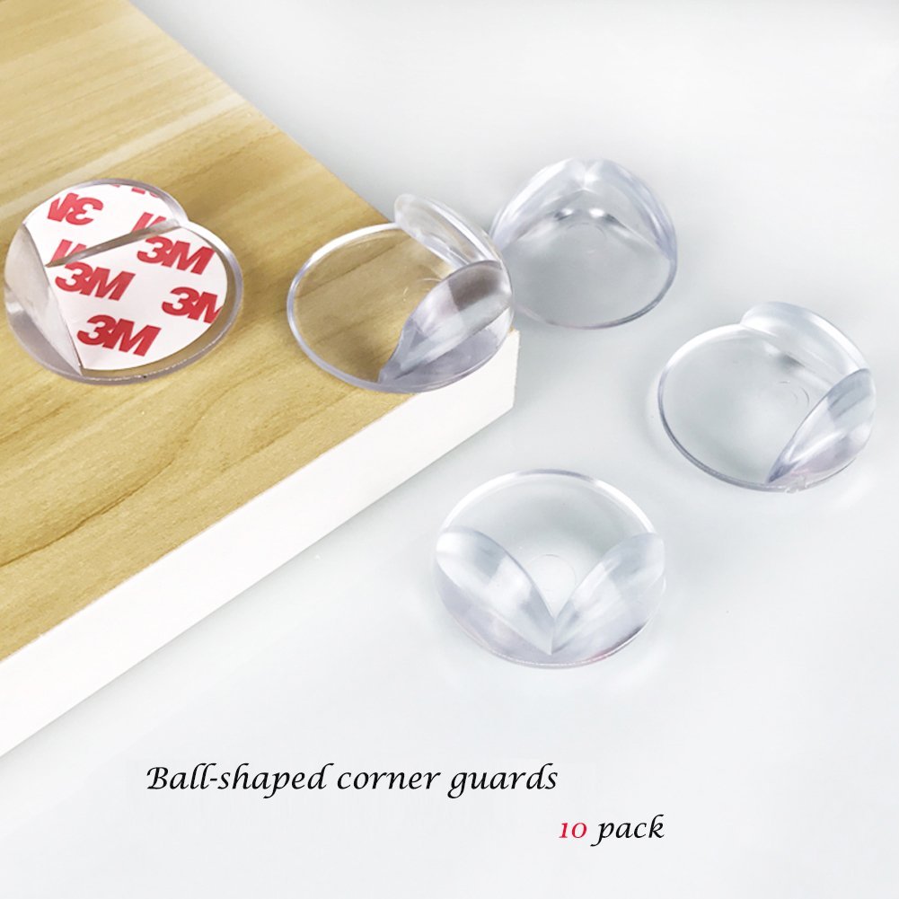 20 Pack Baby Safety Clear Furniture Corner Guards Corner Protector with 3M Adhesive, L-Shaped & Ball-Shaped