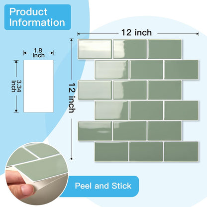 Art3d Peel and Stick Backsplash for Kitchen White Subway (10 Tiles, Thicker Design)