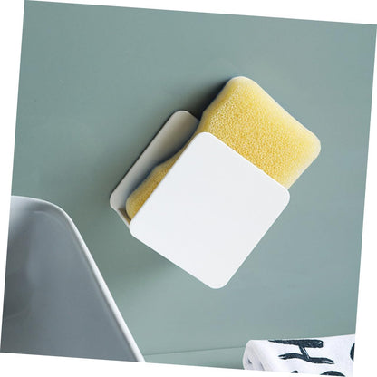 Amosfun 2 Pcs Sponge Holder Drain Rack Punch Wall Mounted Cleaning Cloth Storage Organizer for Kitchen Bathroom Quick Drying Hollow Design for Efficient Water Drainage