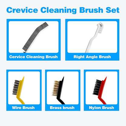Crevice Cleaning Brush Set, 12 Pack | Hard Bristle, Gap Cleaning Tool