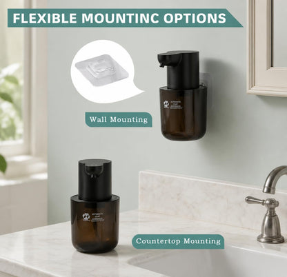 Automatic Foaming Soap Dispenser, 4-Level Touchless Hand Soap Dispenser, USB-C Rechargeable, Wall Mount or Countertop, 13.5oz/400ml, for Bathroom, Kitchen, Office, Hotel, Black