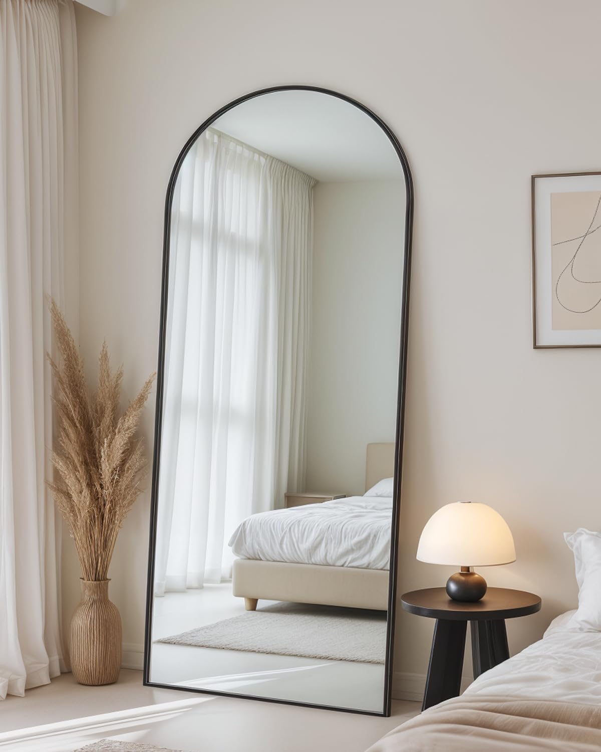 Full Length Mirror with Stand, 71"x28" Arched Full Body Large Stand Up Aluminum Frame Floor Standing Mirror, Freestanding Hanging Leaning Mounted for Bedroom Living Room Entryway Gold