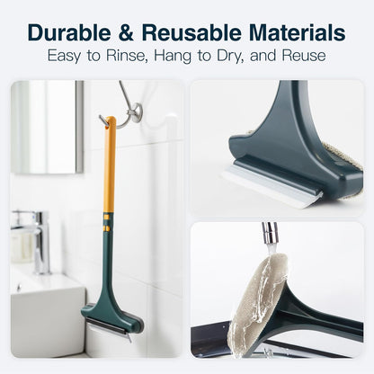 Window Mesh Screen Cleaner Brush 2 in 1 Double Sided Cleaning Tool Kit Outdoor Squeegee Washer for Glass Scrubber Multifunctional Wet & Dry Long Limpiador De Ventanas De Vidrio Scraper