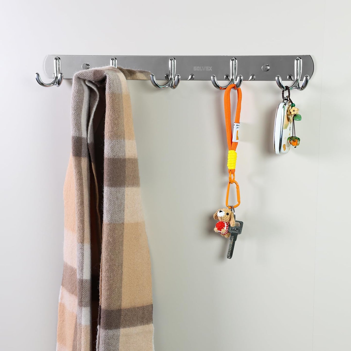 SOLVEX Coat Rack Wall Mount,2 Pack Coat Hooks Wall Mount, Hat Rack Key Holder Bag Hanger for Wall,Wall Hooks for Hanging,Purse Hanger Towel Hooks for Bathroom SP-60302-N