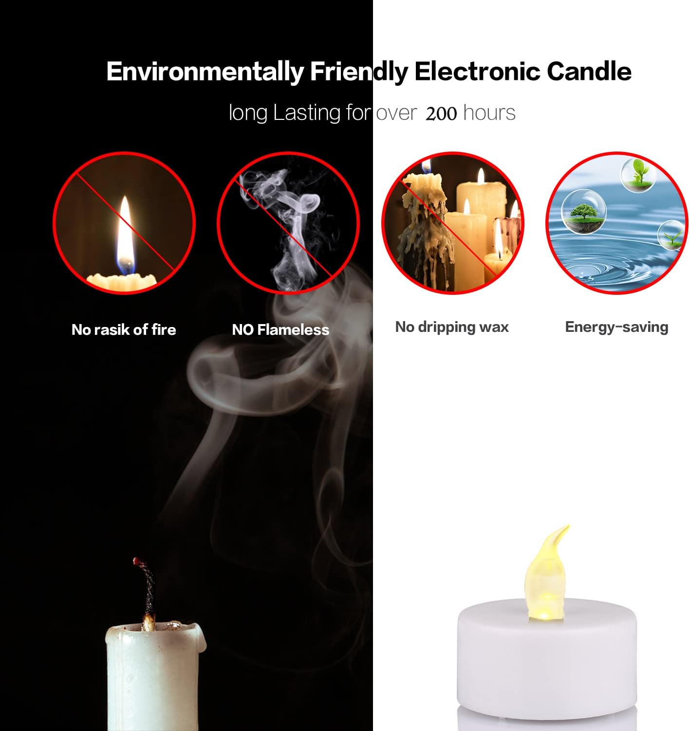 Flameless Flickering LED Battery Candles :Set of 3 Ivory Real Wax Pillar Operated Fake Faux Lights with Remote Control and Timer Function Flicker Candle for Decoration Christmas Votive Garden Outdoor