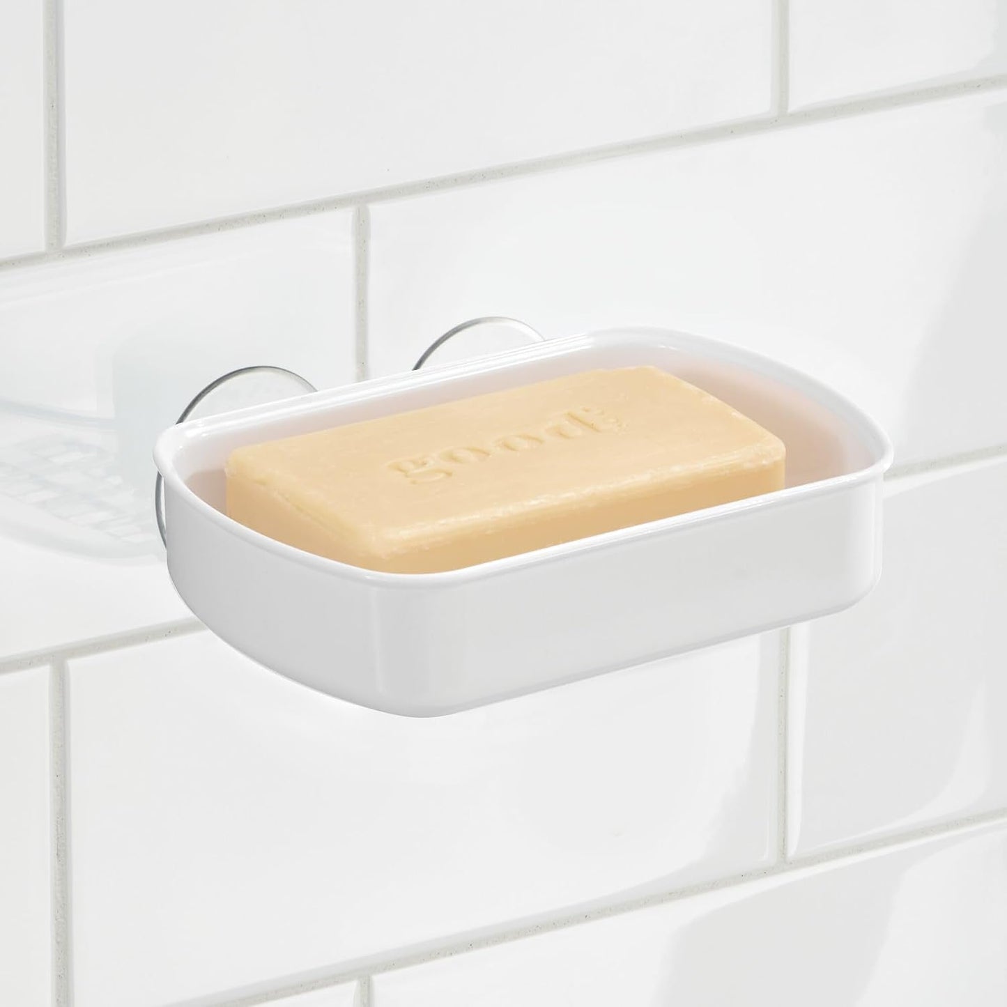iDesign BPA-Free Plastic Suction Bar Soap Dish - 5.25" x 4" x 2", Clear,19600