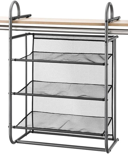 Whitmor 5 Section Closet Organizer - Hanging Shelves with Sturdy Metal Frame, White
