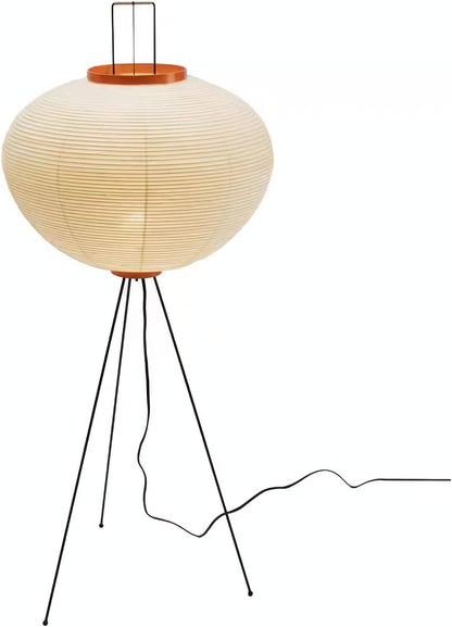 Handmade Rice Paper Floor Lamp Japanese White Light Standing Lamp Morden Festival Lantern Light with Chrome Lamp Body Farmhouse Floor Lamp for Living Room Bedroom