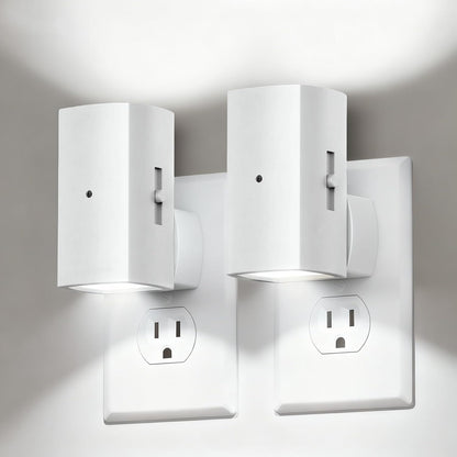 Brightown 2 Pack Night Lights Plug Into Wall, Modern Night Light with Rotating Plug, Dusk to Dawn Sensor, 0-100LM Stepless Dimming Nightlights, Home Decor for Hallway Bedroom Bathroom, Soft White