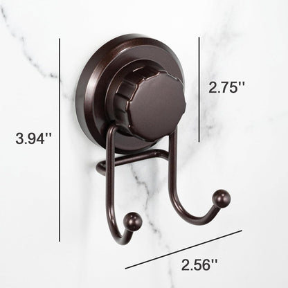 HASKO accessories - Suction Cup Hooks for Shower - Towel Hooks for Bathroom Wall Mounted Shower - Bathroom Hooks for Hanging - Stainless Steel SS304 Towel Holders, Black (2 Pack)