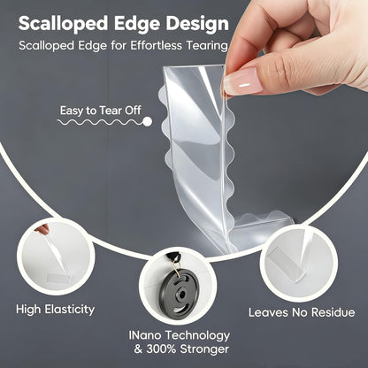 zvp Double Sided Nano Tape, Removable Heavy Duty Mounting Foam Tape, Adhesive Tape for Wall, Carpet, Poster and Picture Hanging Strips (Transparent, 1.15 * 118 in)