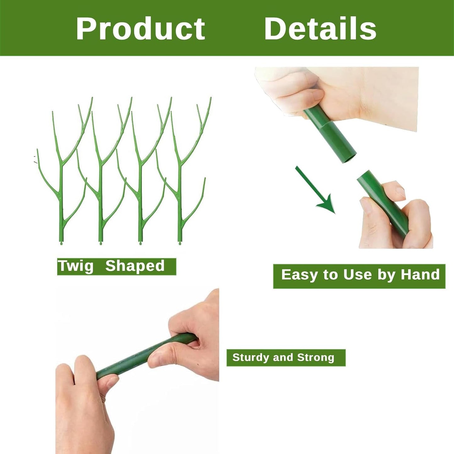 10 Pack Stackable Monstera Plant Support Stakes, Climbing Plants Support Monstera Trellis for Indoor, Alternative to Moss Pole (25inch/10 Pack)