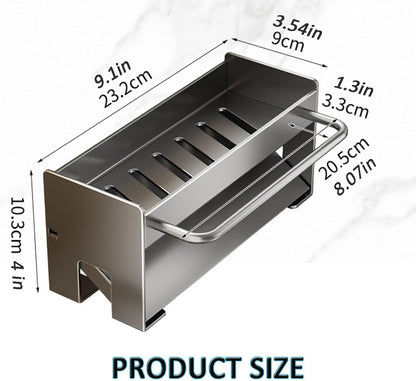 Kitchen Sink Caddy Organizer,Sponge Holder for Kitchen Sink with Drain Board,Stainless Steel