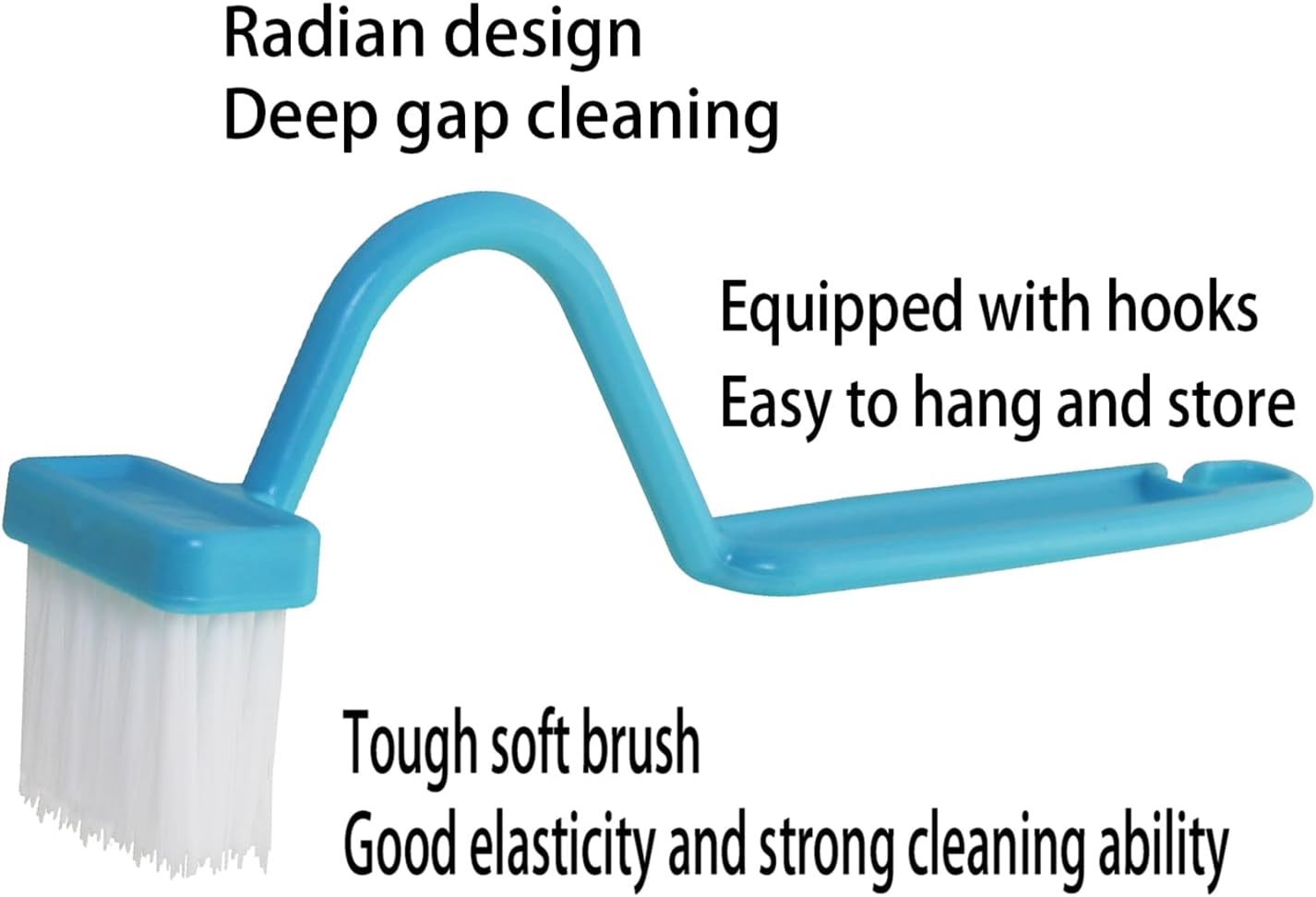 4PCS V-Shape Plastic Curved Brush Blue 7.9x1.4 inch Toilet Corner Edge Cleaning Brush S-Shape Toilet Cleaning Brush Curved Handle Sanitary Brush Bathroom Brush