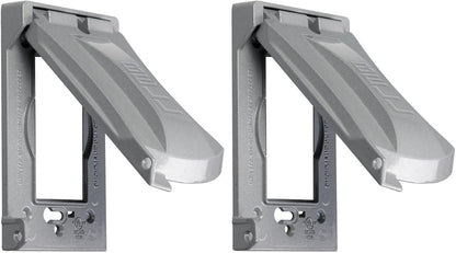 Hubbell Bell MX1050S Single-Gang Weatherproof Heavy Duty Universal Flip Cover, 2.87"W x 4.84"H, Gray Finish