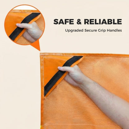 Fireproof Cloak with Transparent Visor, 1200°F Heat Resistant Fire Escape Cape for Home, No-Itch Silicone Emergency Fire Blanket for Rapid Family Safety & Survival, 71x63 Full Body