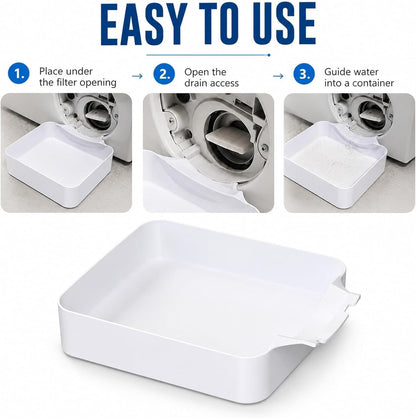 Universal Front-Load Washing Machine Drain Pan, Washer Drain Pan, Washing Machine Drainage Tray, Washing Machine Drain Funnel Tray for Basements, Apartments, Mobile Homes, Garages and Rentals (1PC)