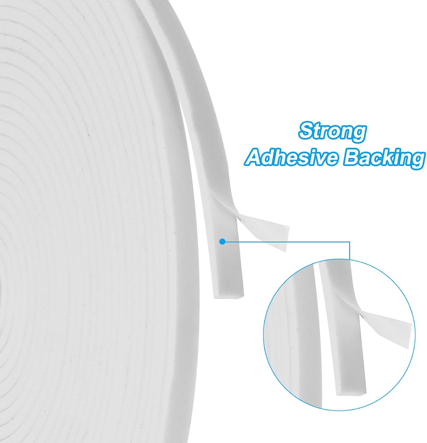 PATIKIL Weather Stripping Door Seal Strip, 3/8 Inch x 1/4 Inch x 32 Ft Self Adhesive Soundproof High Density Foam Tape Insulation for Door Window Air Conditioning, White - Colors B